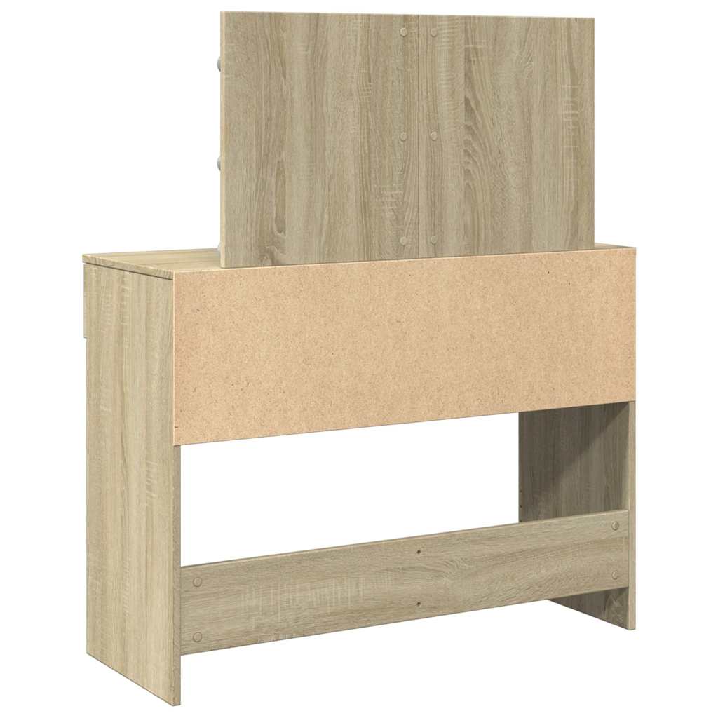 Toaletni stolić s LED svjetlima boja hrasta 100x40x120 cm
