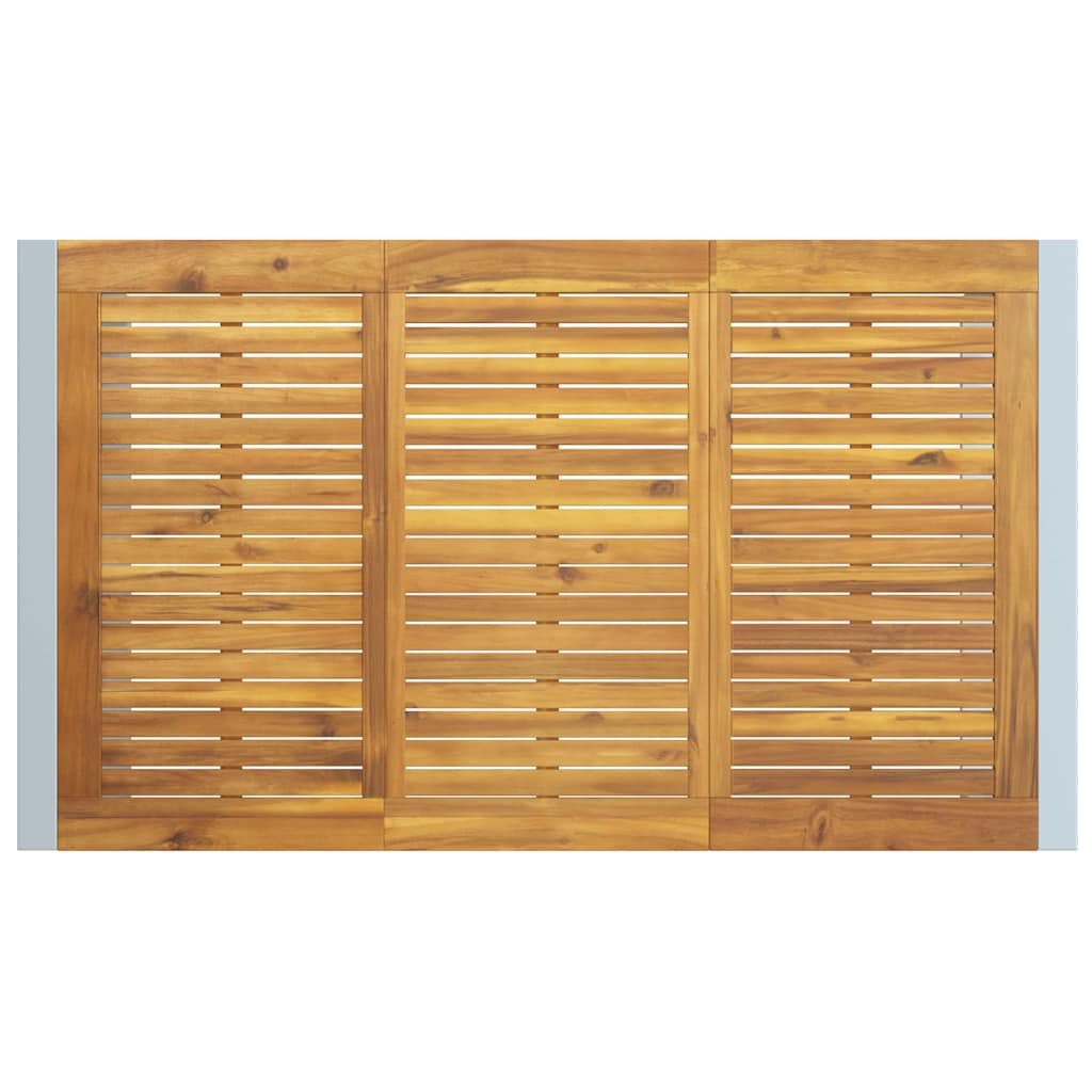 Vrtni set za objed 5 pcs Siva Čvrsto drvo akacije