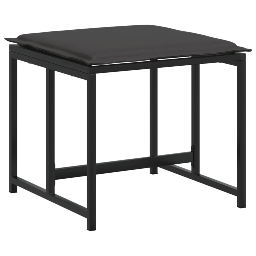 11dijelni vrtni blagovaonski set s jastucima crni od tekstilena