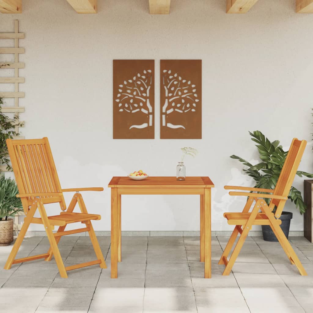3-dijelni vrtni blagovaonski set 85x85x74 cm od masivnog bagremovog drva