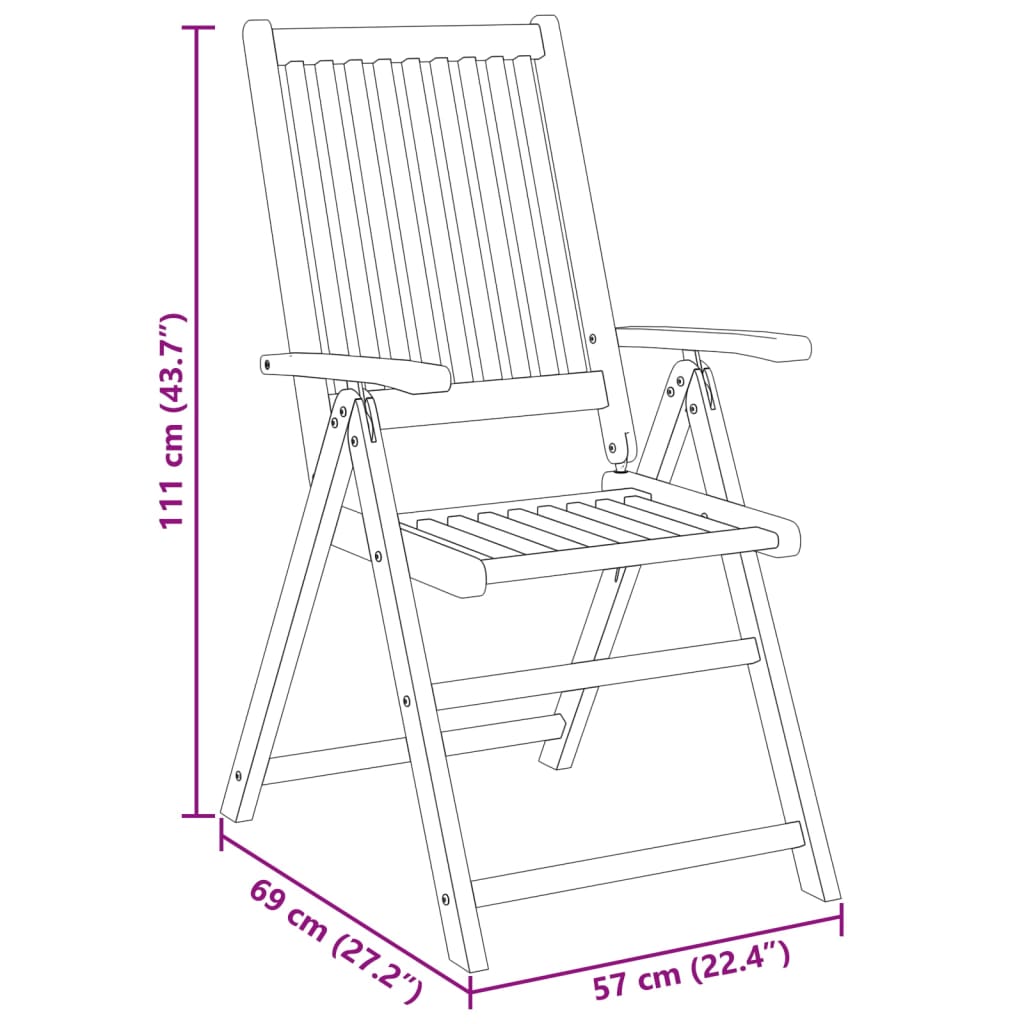 5-dijelni vrtni blagovaonski set 85x85x74 cm od masivnog bagremovog drva