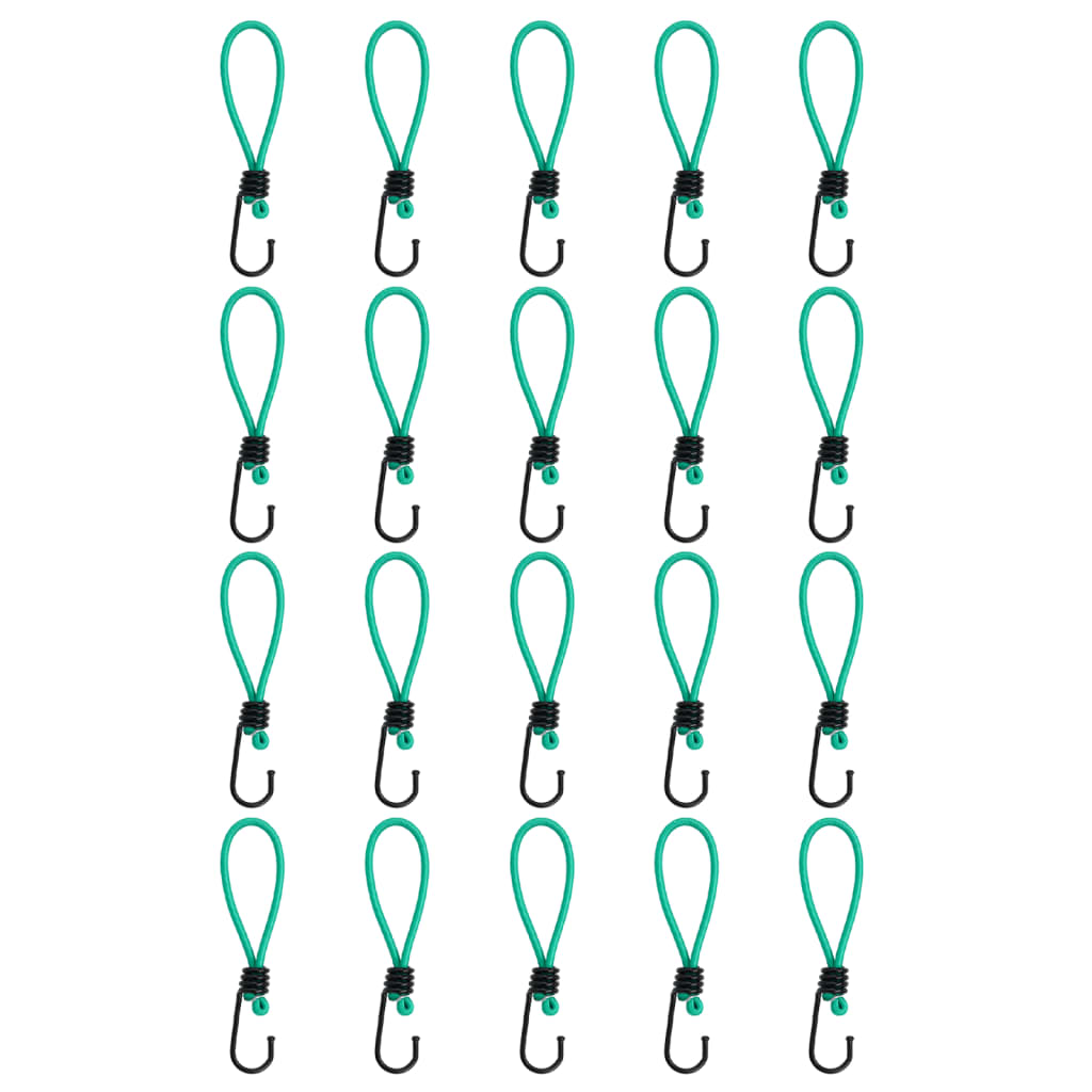 Užad za bungee s kukama 20 kom 15 cm