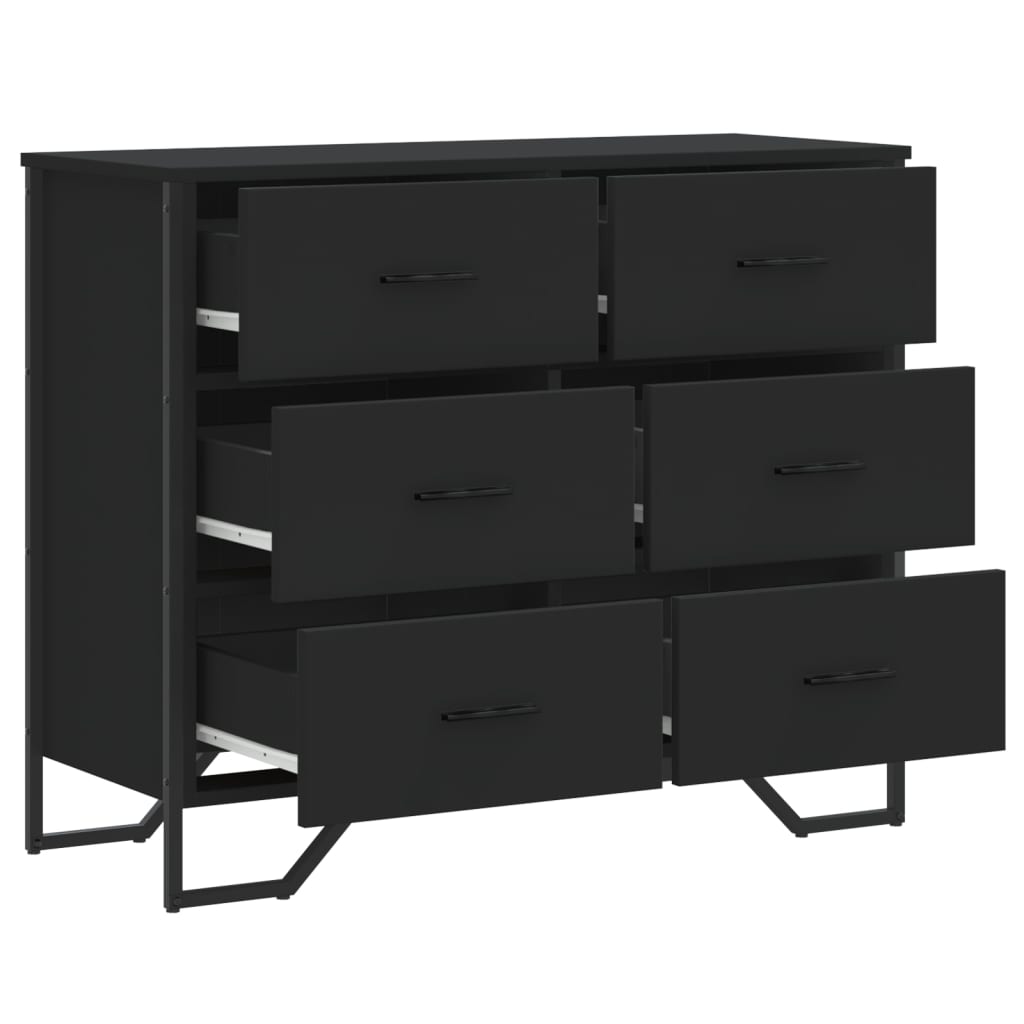 Komoda crna 91x35,5x74,5 cm od konstruiranog drva