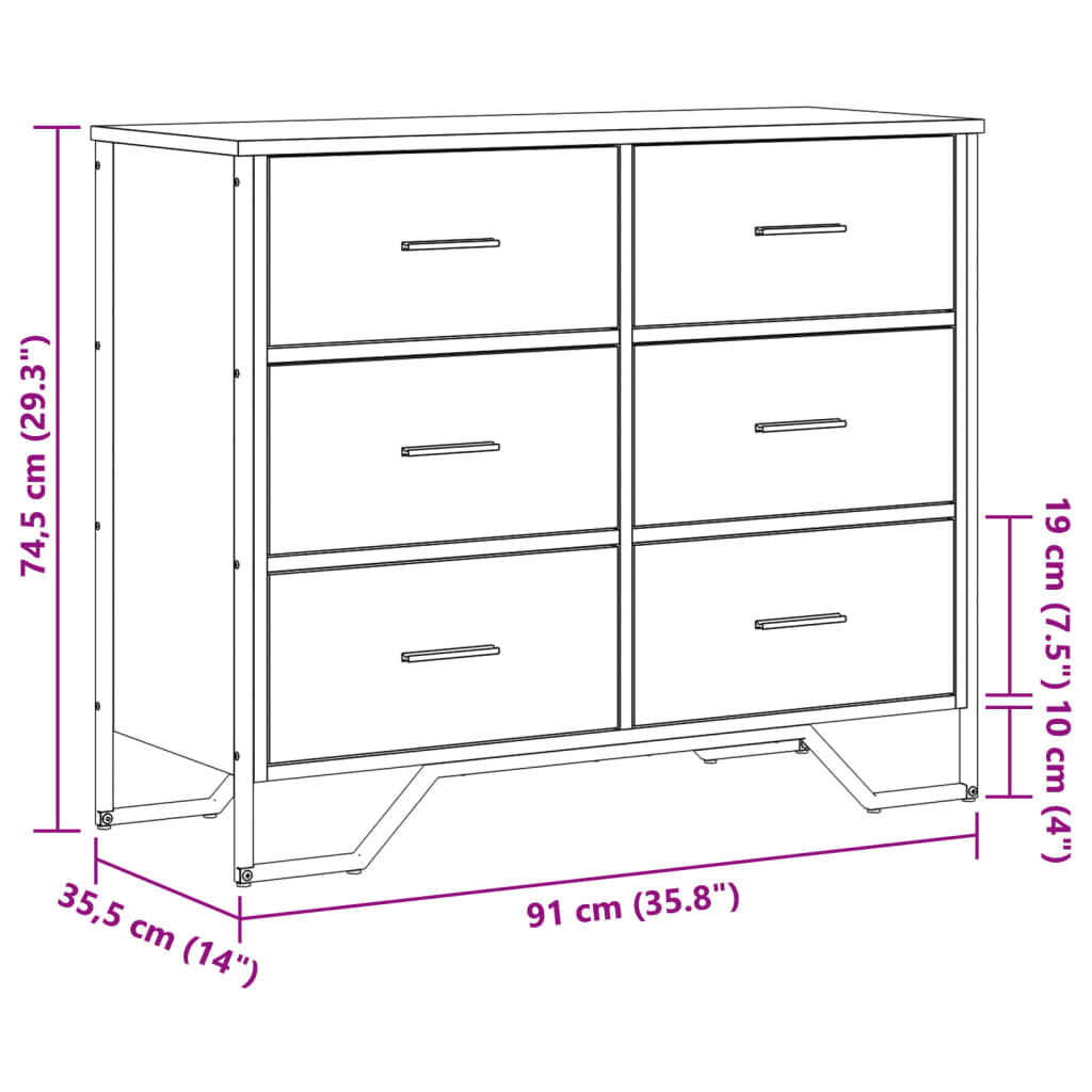 Komoda boja hrasta sonome 91x35,5x74,5 cm konstruirano drvo