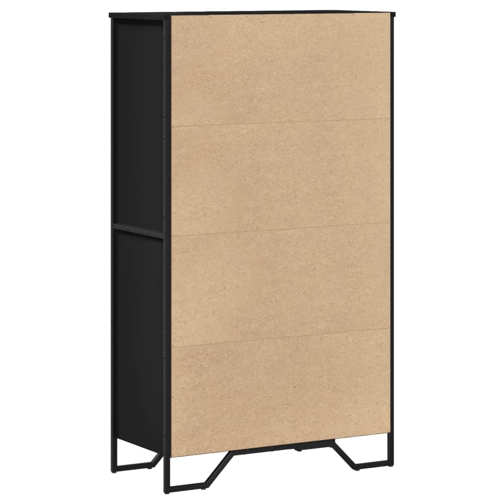 Visoka komoda crna 79,5 x 35,5 x 137,5 cm od konstruiranog drva