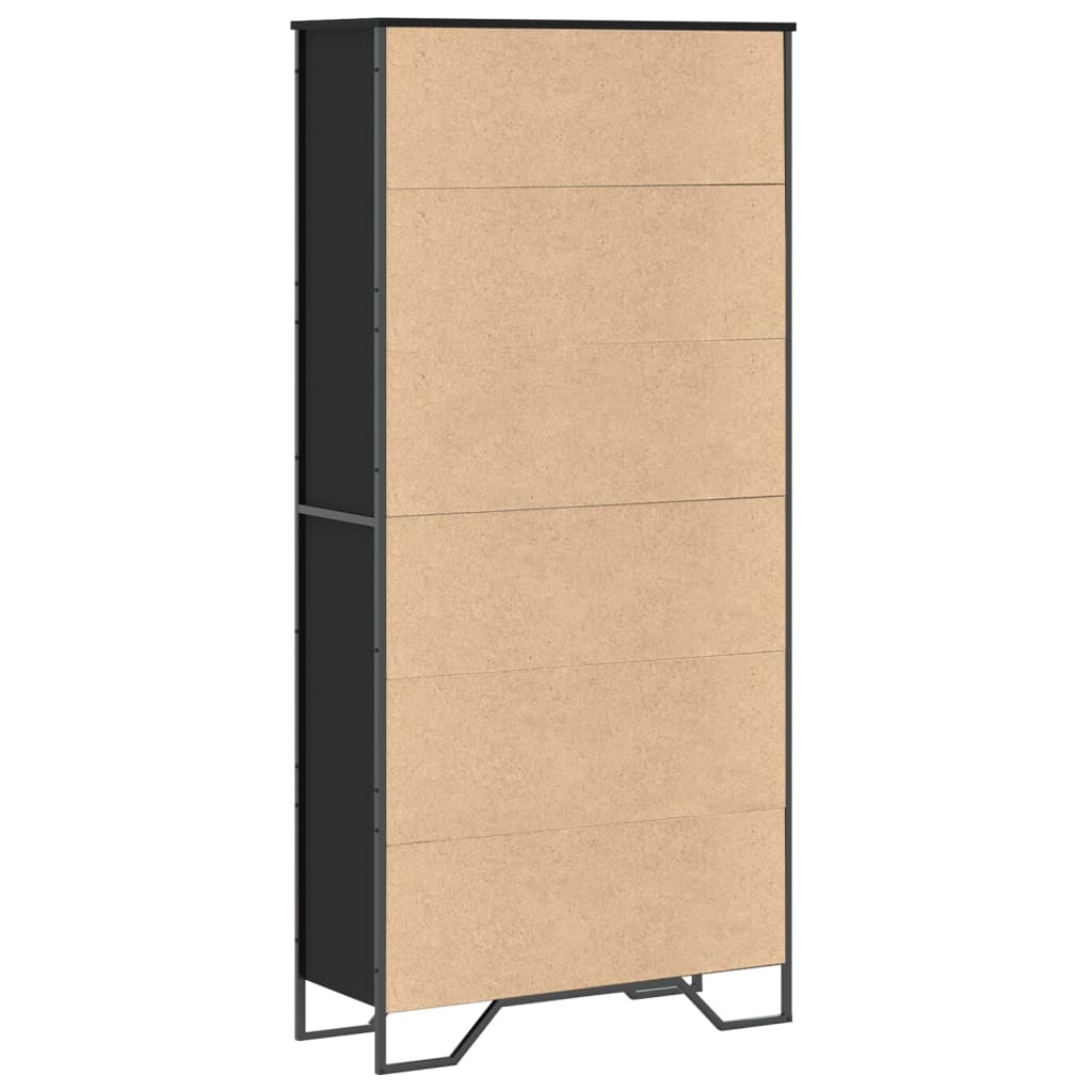 Ormarić za knjige crni 80x31x169 cm od konstruiranog drva