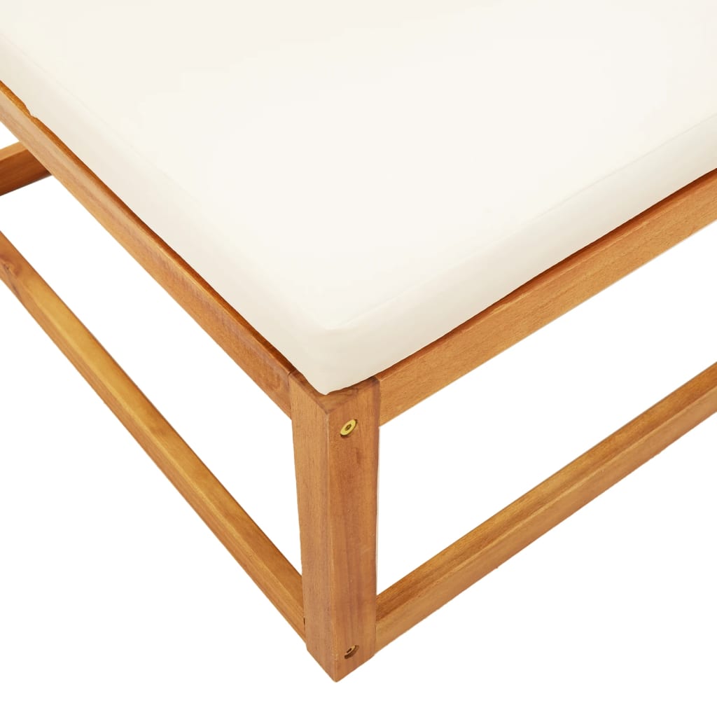 Vrtni tabure s jastukom 65x65x29 cm od masivnog drva bagrema