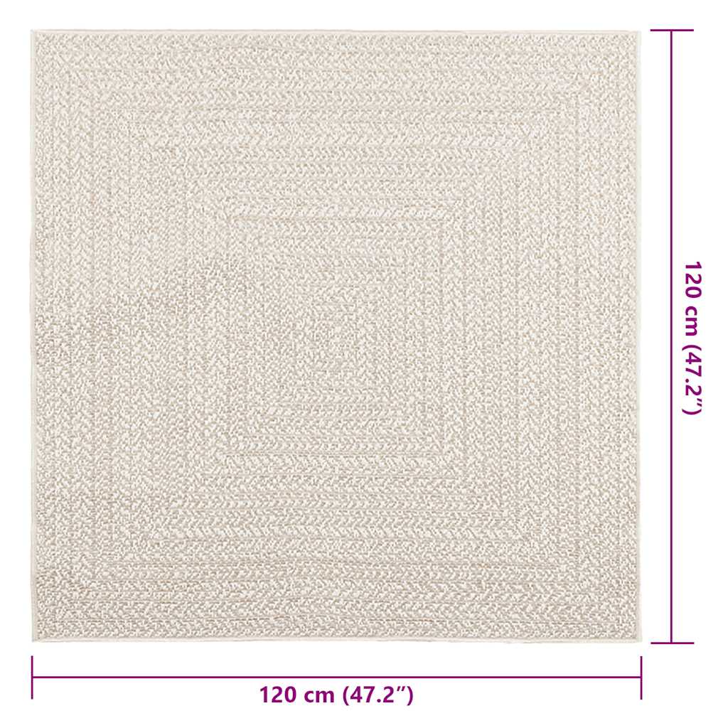 Tepih ZIZUR 120 x 120 cm s izgledom jute unutarnji i vanjski