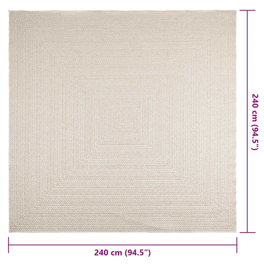 Tepih ZIZUR 240 x 240 cm s izgledom jute unutarnji i vanjski