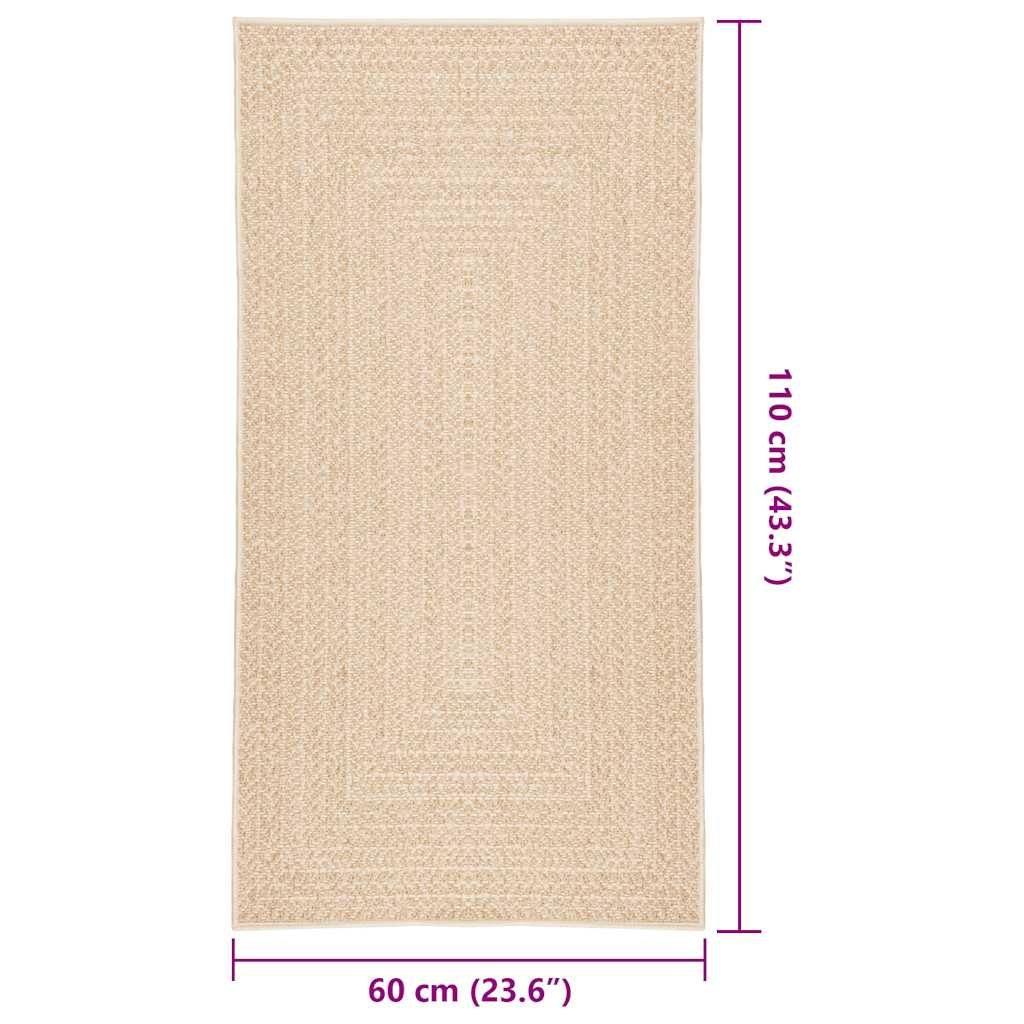 Tepih ZIZUR bež 60 x 110 cm s izgledom jute unutarnji i vanjski