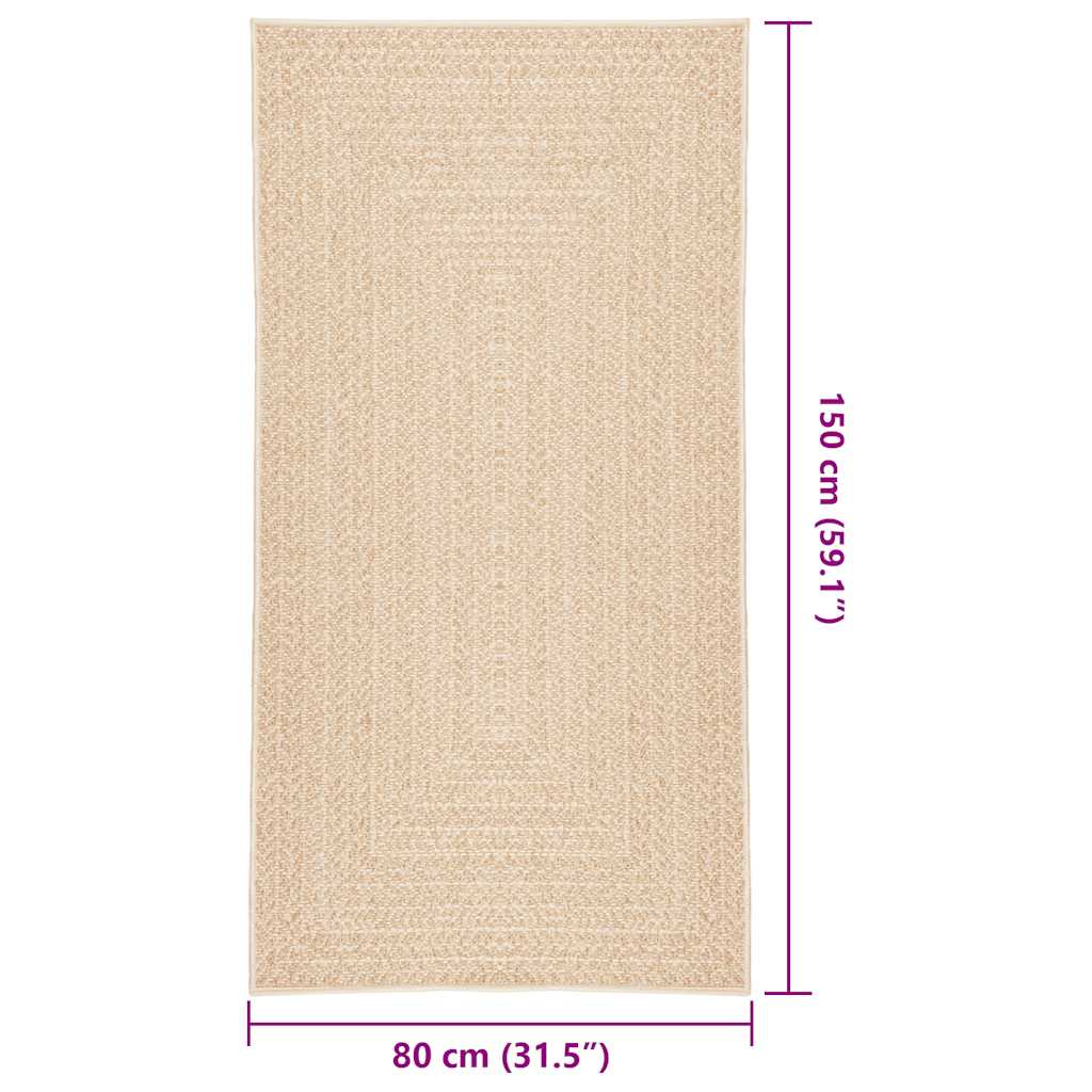 Tepih ZIZUR bež 80 x 150 cm s izgledom jute unutarnji i vanjski