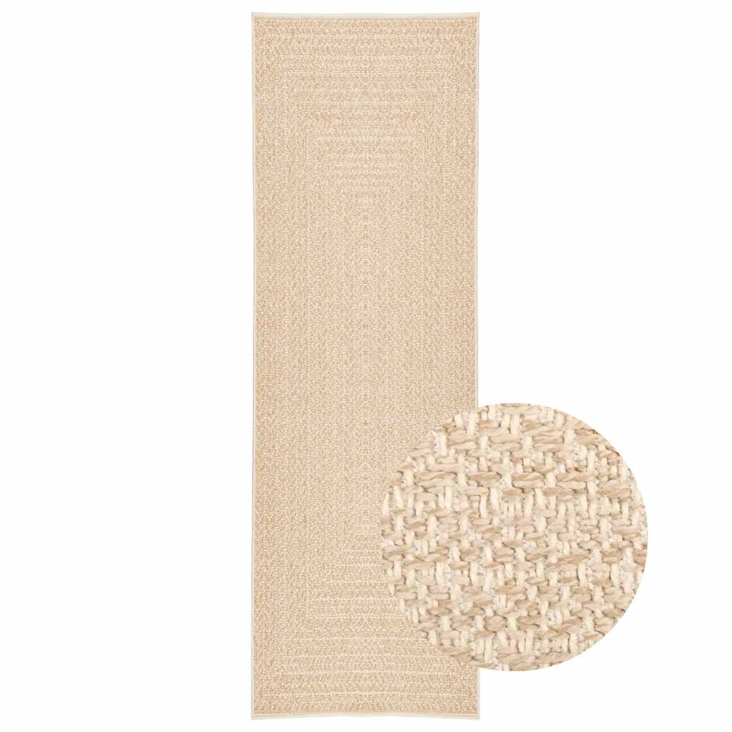 Tepih ZIZUR bež 80 x 250 cm s izgledom jute unutarnji i vanjski