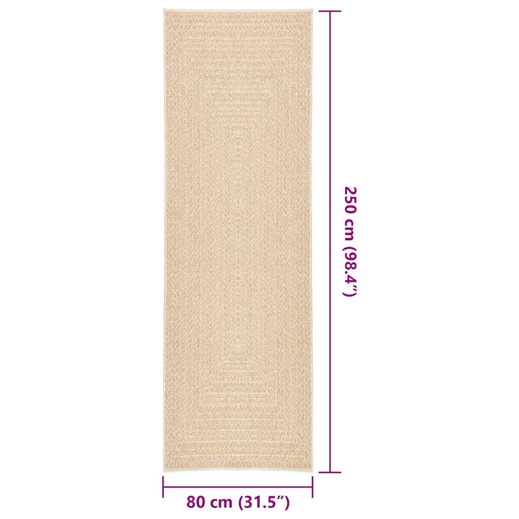 Tepih ZIZUR bež 80 x 250 cm s izgledom jute unutarnji i vanjski