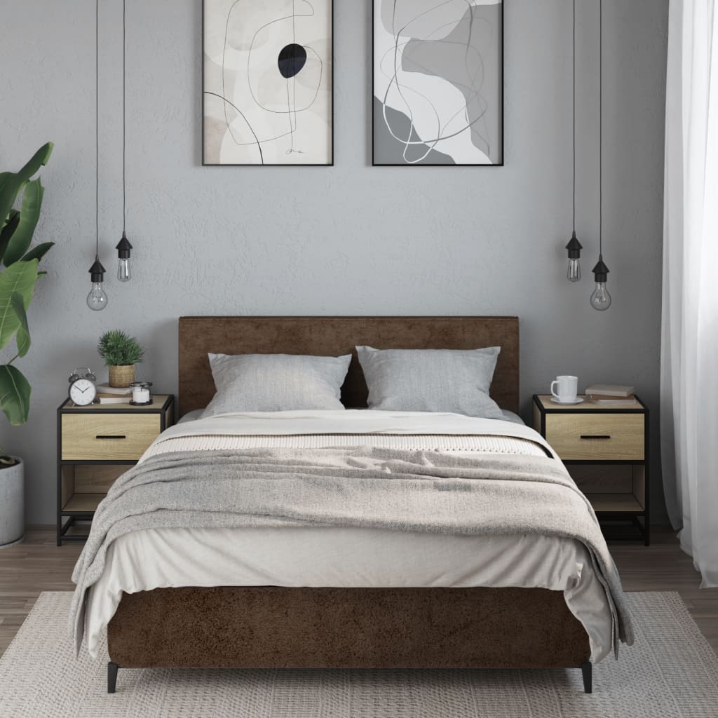 Noćni ormarići 2 kom boja hrasta 40x31x50 cm konstruirano drvo