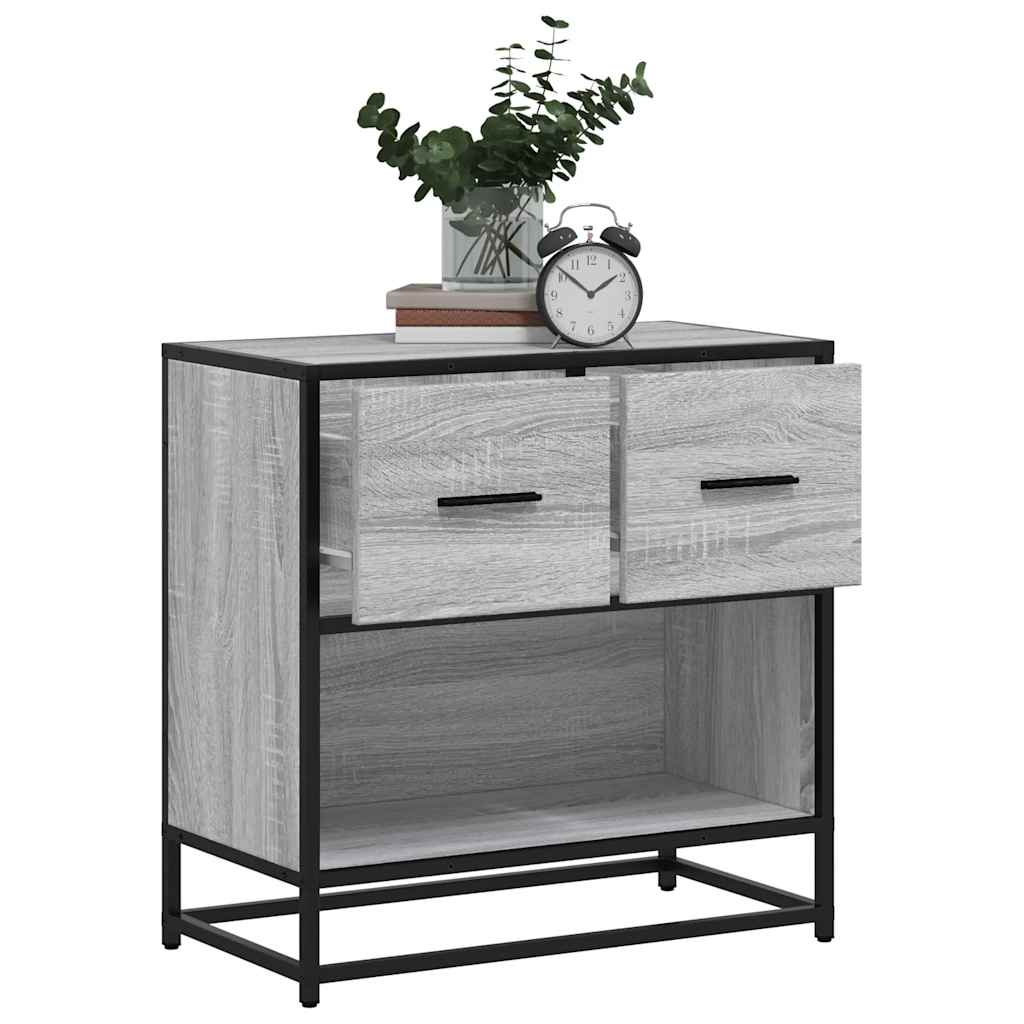 Noćni ormarić Sivi Sonoma 60x31x60 cm Konstruirano drvo i metal