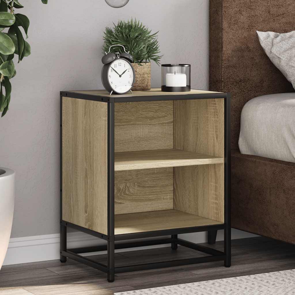 Noćni ormarić Sonoma hrast 40x31x50cm Konstruirano drvo i metal