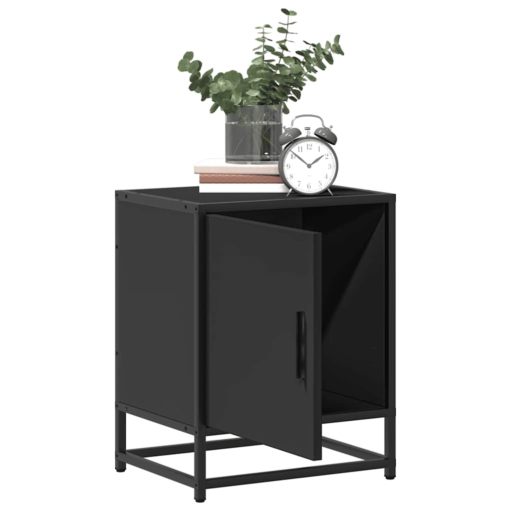 Noćni ormarići 2 kom crni 40x31x50 cm Konstruirano drvo i metal