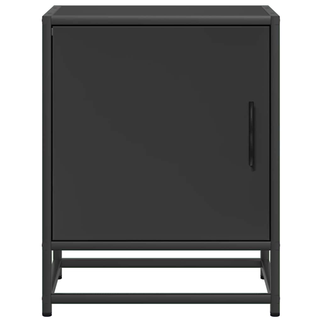 Noćni ormarići 2 kom crni 40x31x50 cm Konstruirano drvo i metal