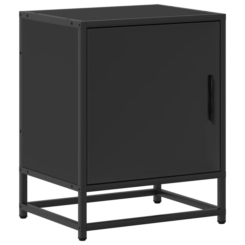 Noćni ormarići 2 kom crni 40x31x50 cm Konstruirano drvo i metal