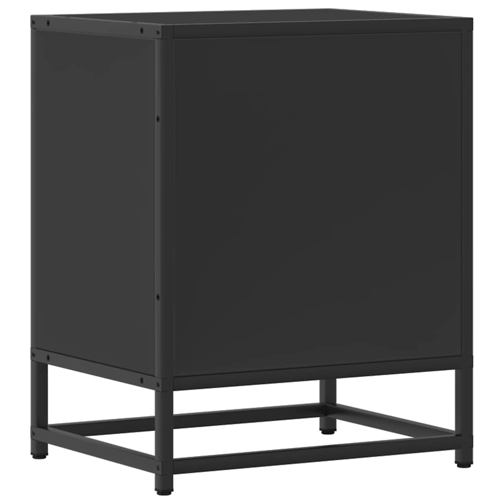 Noćni ormarići 2 kom crni 40x31x50 cm Konstruirano drvo i metal