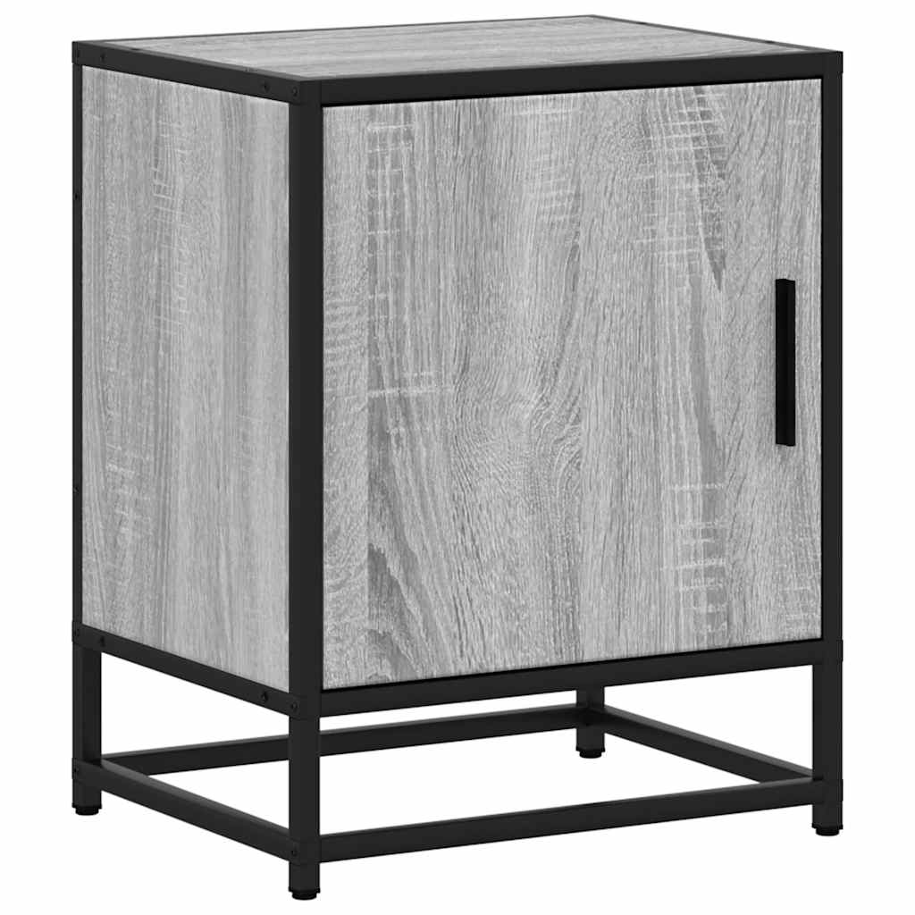 Noćni ormarić Sivi Sonoma 40x31x50 cm Konstruirano drvo i metal