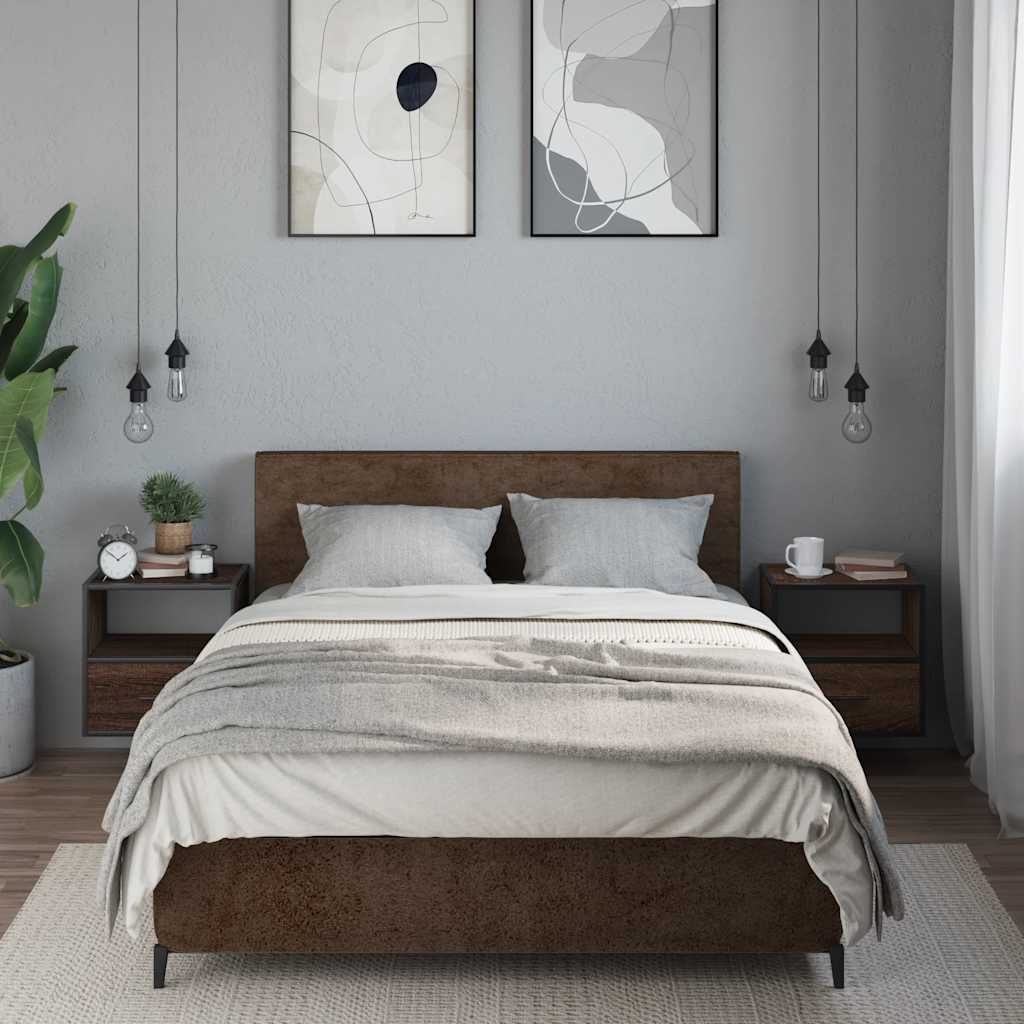 Zidni noćni ormarići 2 kom smeđi hrast 40x31x39,5 cm
