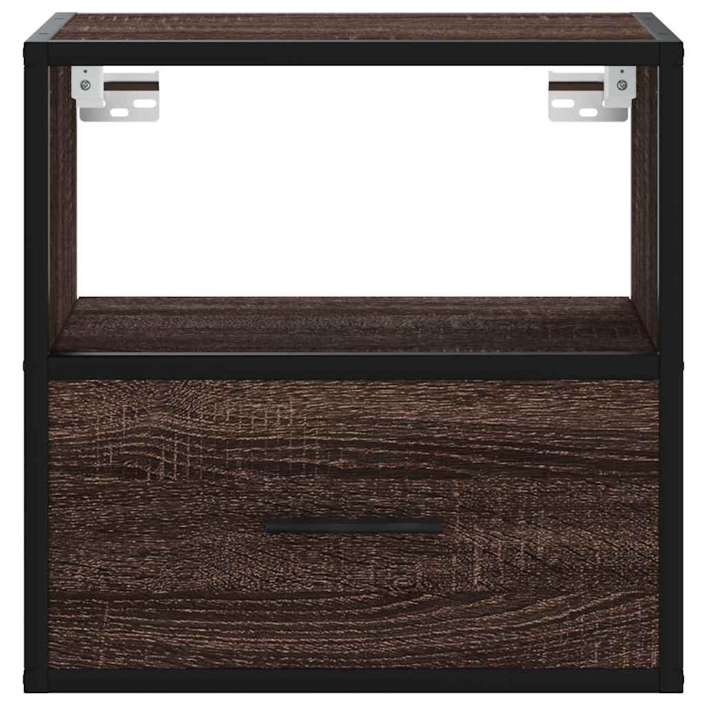 Zidni noćni ormarići 2 kom smeđi hrast 40x31x39,5 cm