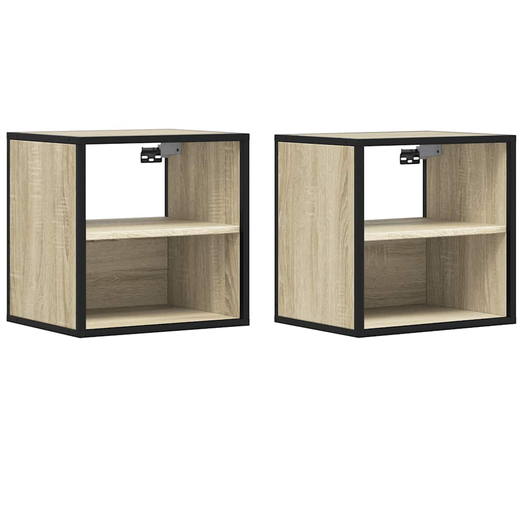 Zidni noćni ormarići 2 kom sonoma hrast 40x31x39,5 cm