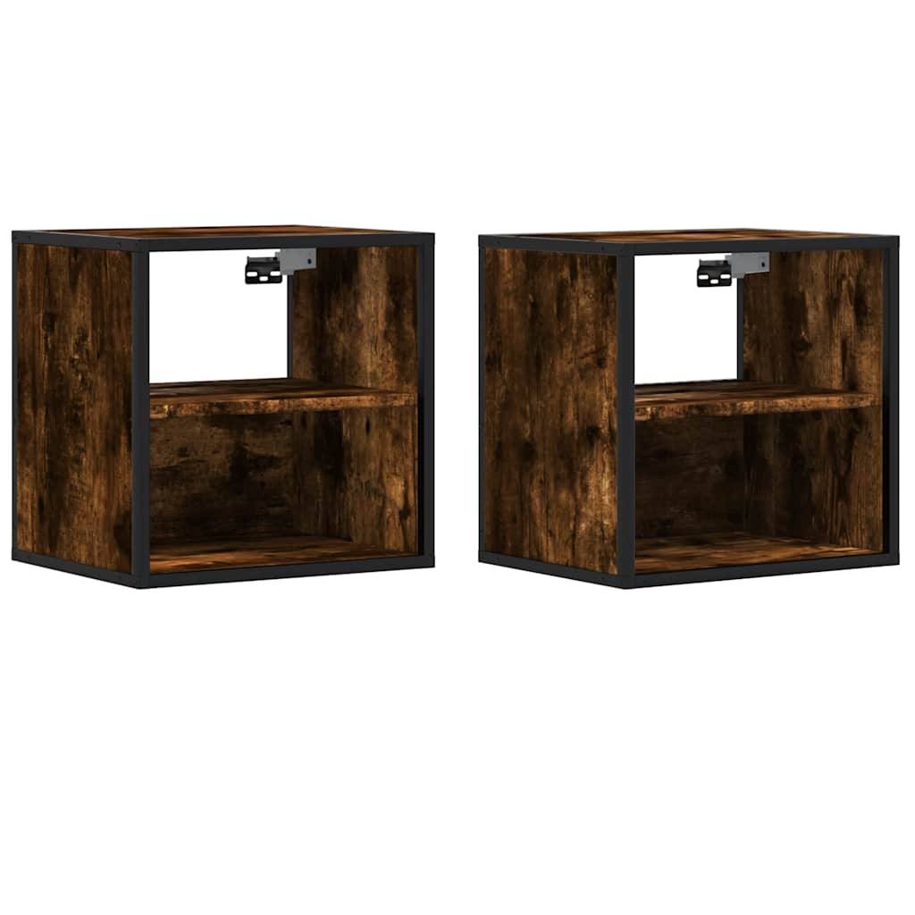 Zidni noćni ormarići 2 kom dimljeni hrast 40x31x39,5 cm