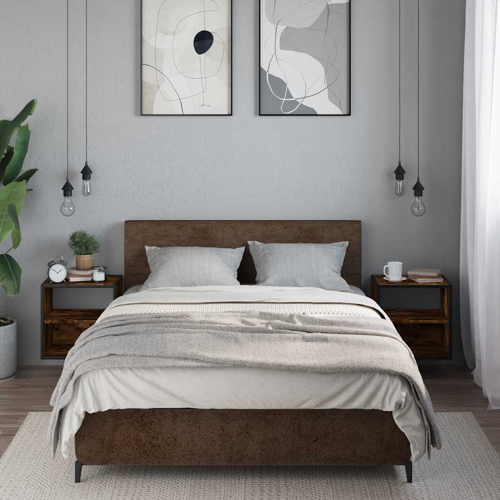 Zidni noćni ormarići 2 kom dimljeni hrast 40x31x39,5 cm