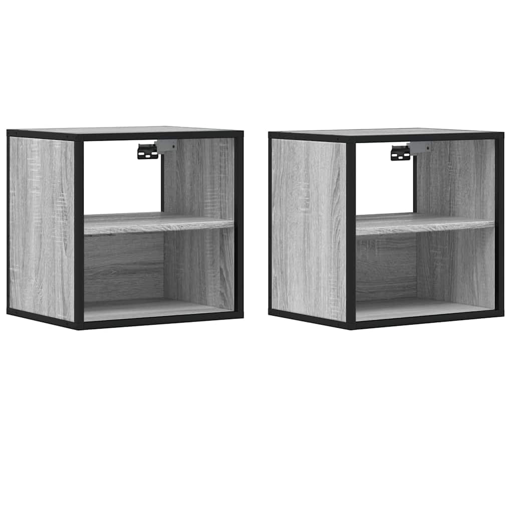 Zidni noćni ormarići 2 kom Sivi Sonoma 40x31x39,5 cm