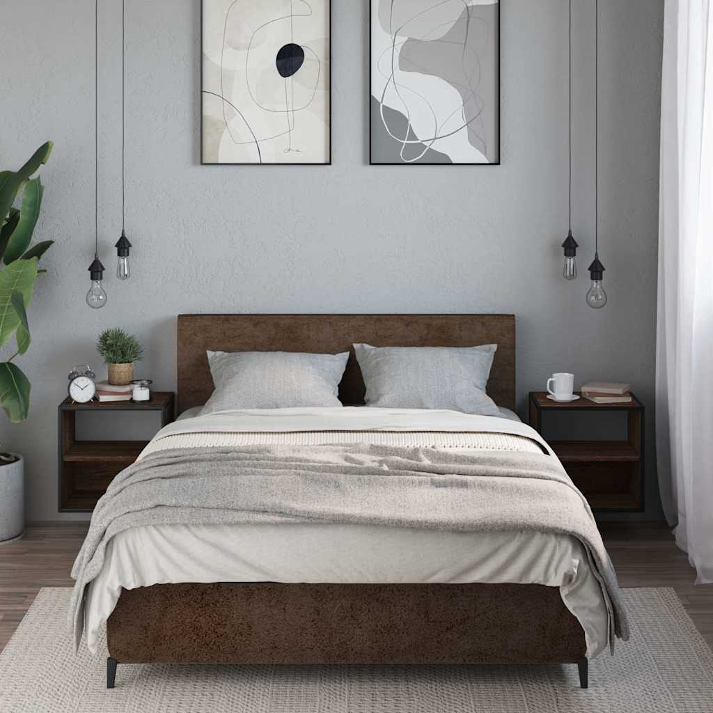Zidni noćni ormarići 2 kom smeđi hrast 40x31x39,5 cm