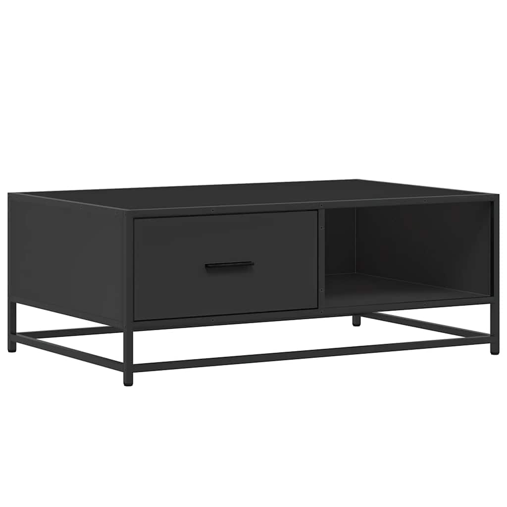 Stolić za kavu crni 90 x 57 x 35 cm konstruirano drvo i metal