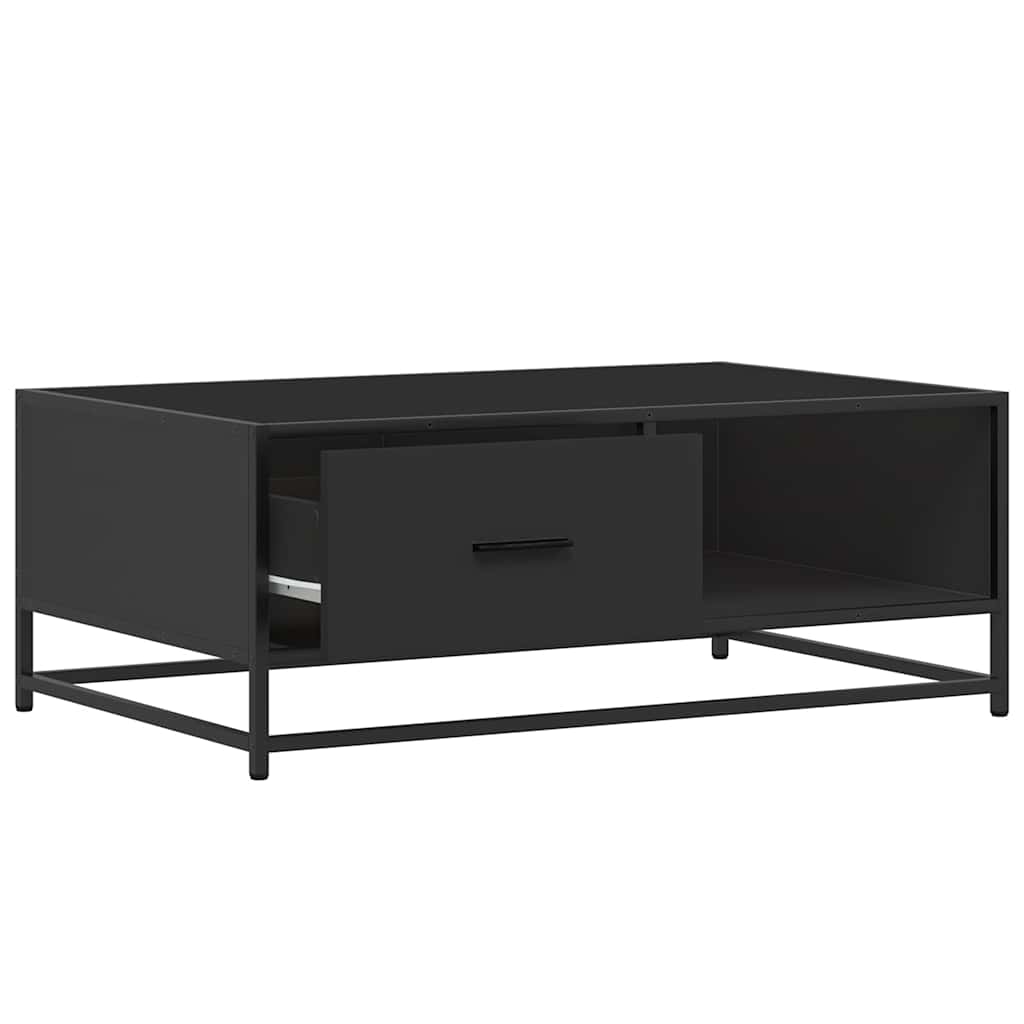 Stolić za kavu crni 90 x 57 x 35 cm konstruirano drvo i metal