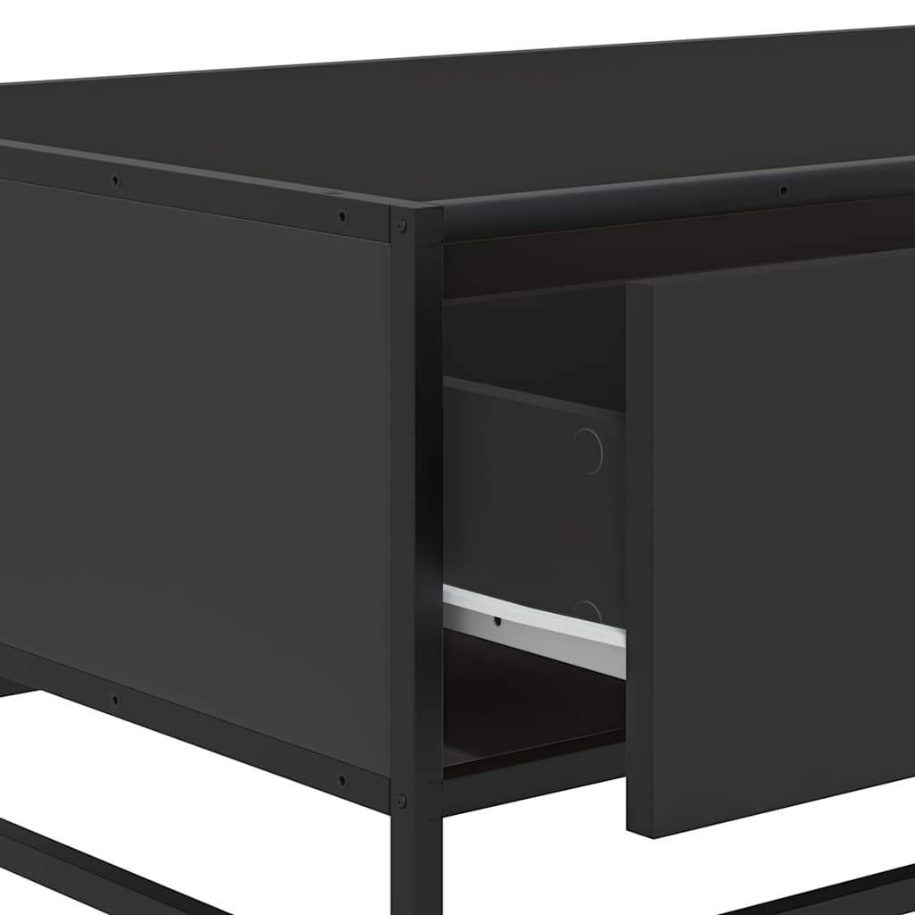 Stolić za kavu crni 90 x 57 x 35 cm konstruirano drvo i metal