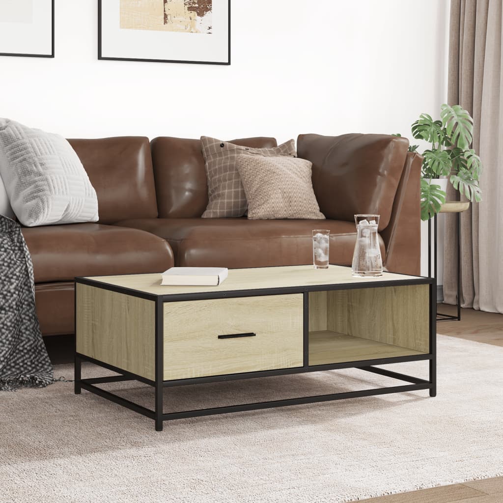 Stolić za kavu boja hrasta sonome 90x57x35 cm od drva i metala