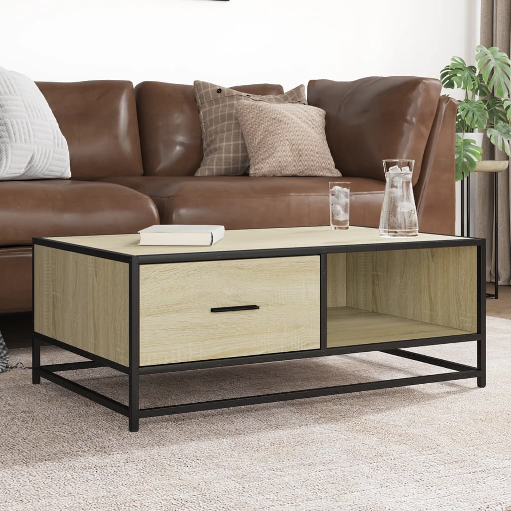 Stolić za kavu boja hrasta sonome 90x57x35 cm od drva i metala