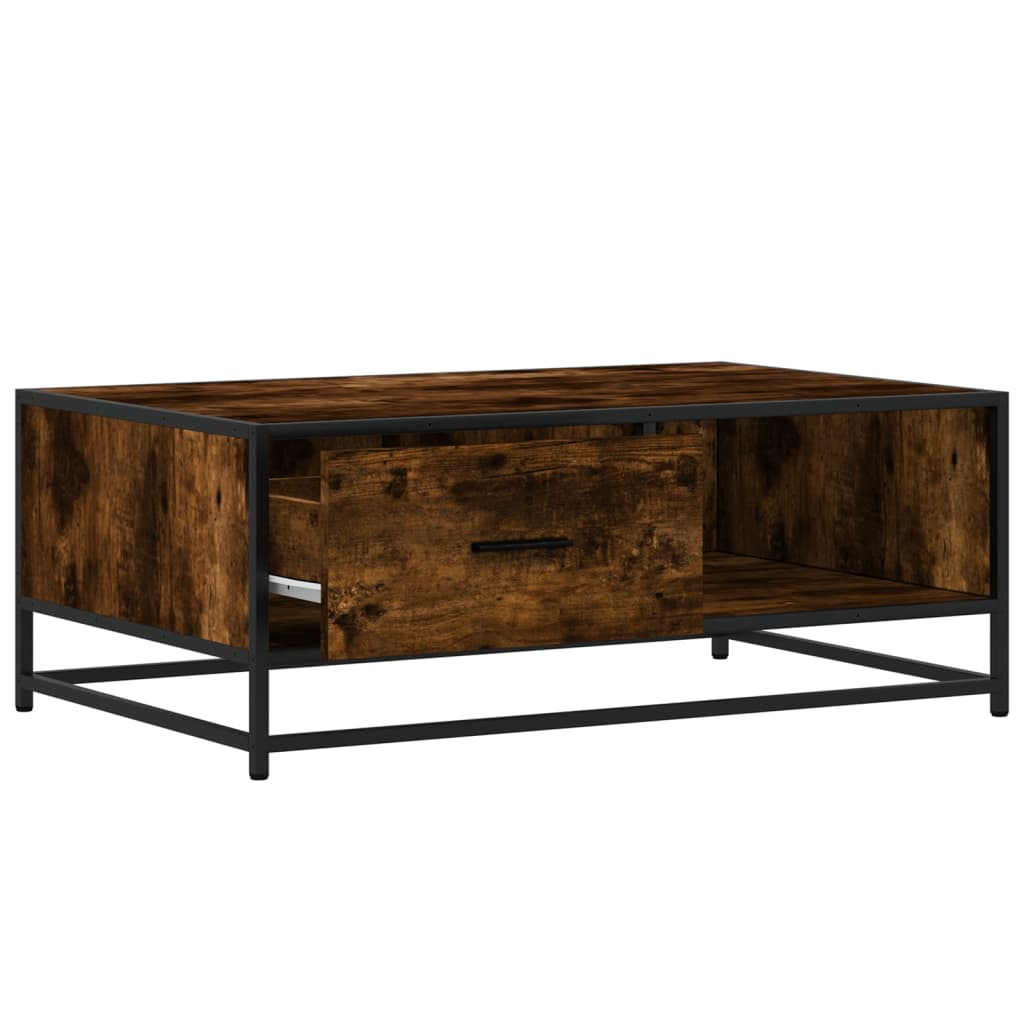 Stolić za kavu boja dimljenog hrasta 90x57x35 cm drvo i metal