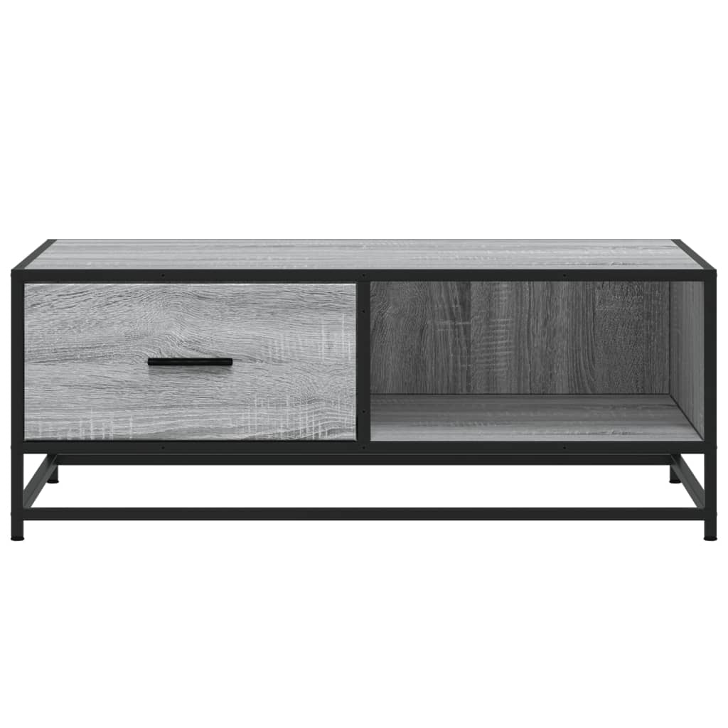 Stolić za kavu siva boja hrasta 90x57x35 cm od drva i metala