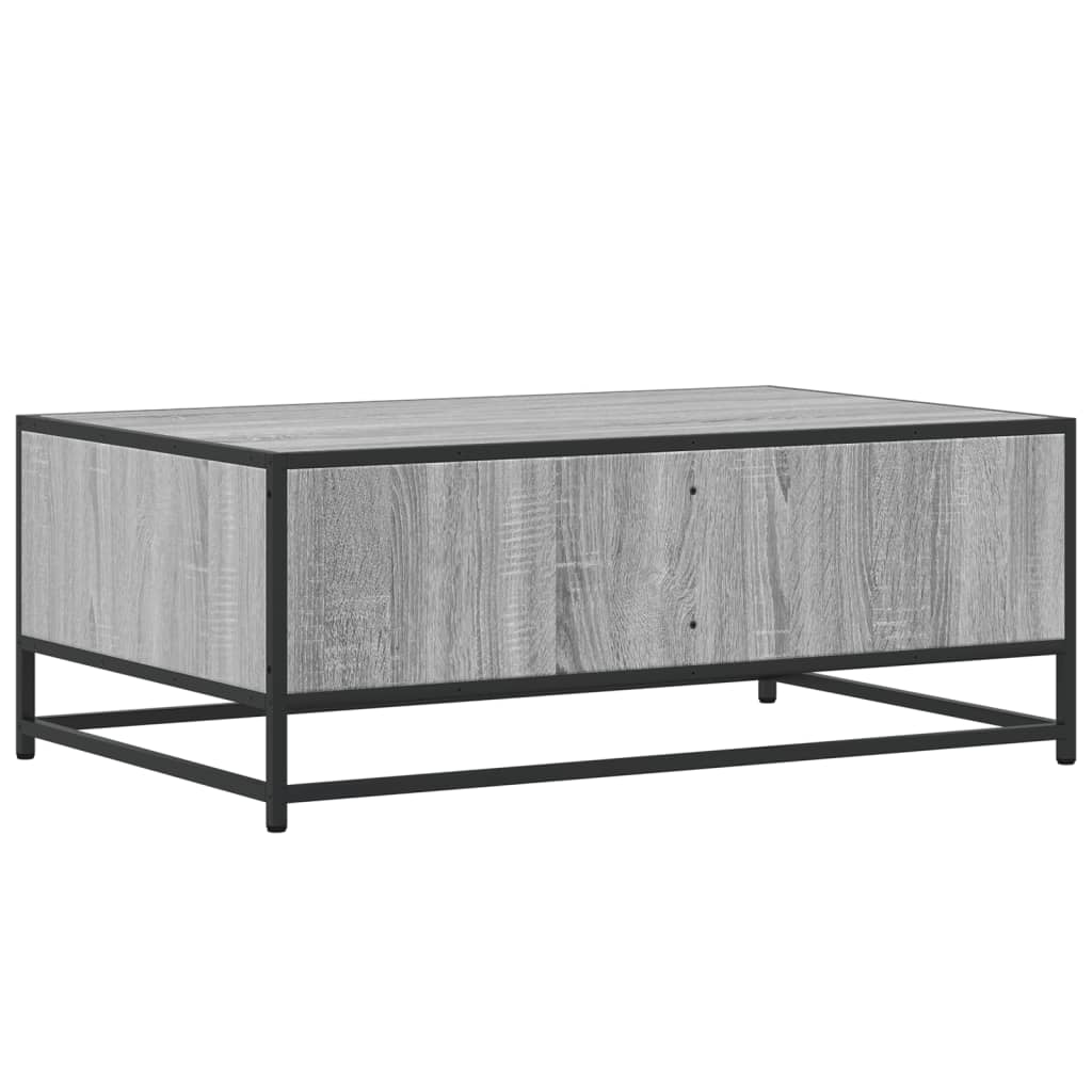 Stolić za kavu siva boja hrasta 90x57x35 cm od drva i metala