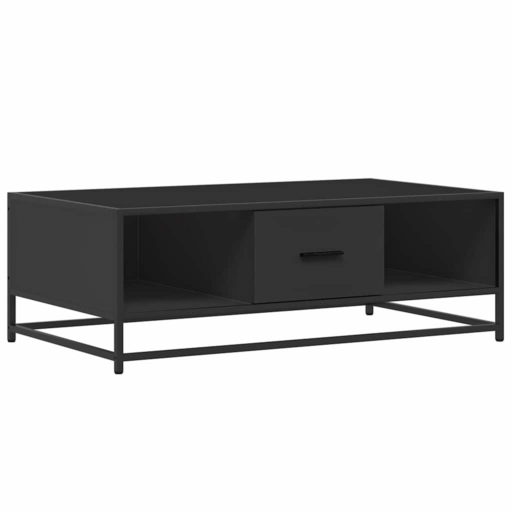 Stolić za kavu crni 100x57x35 cm konstruirano drvo i metal