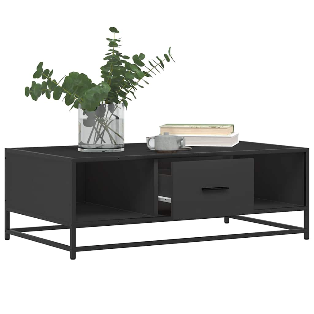 Stolić za kavu crni 100x57x35 cm konstruirano drvo i metal