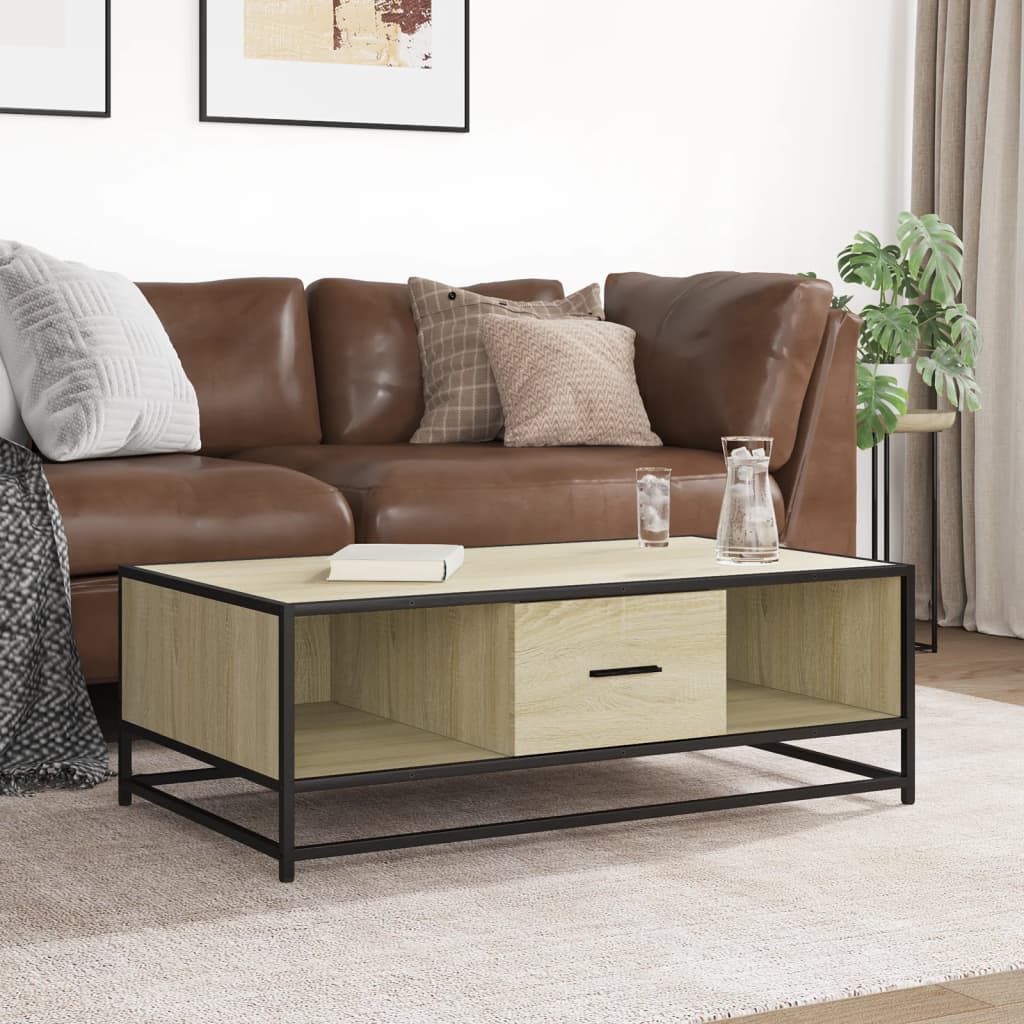 Stolić za kavu boja hrasta sonome 100x57x35 cm od drva i metala