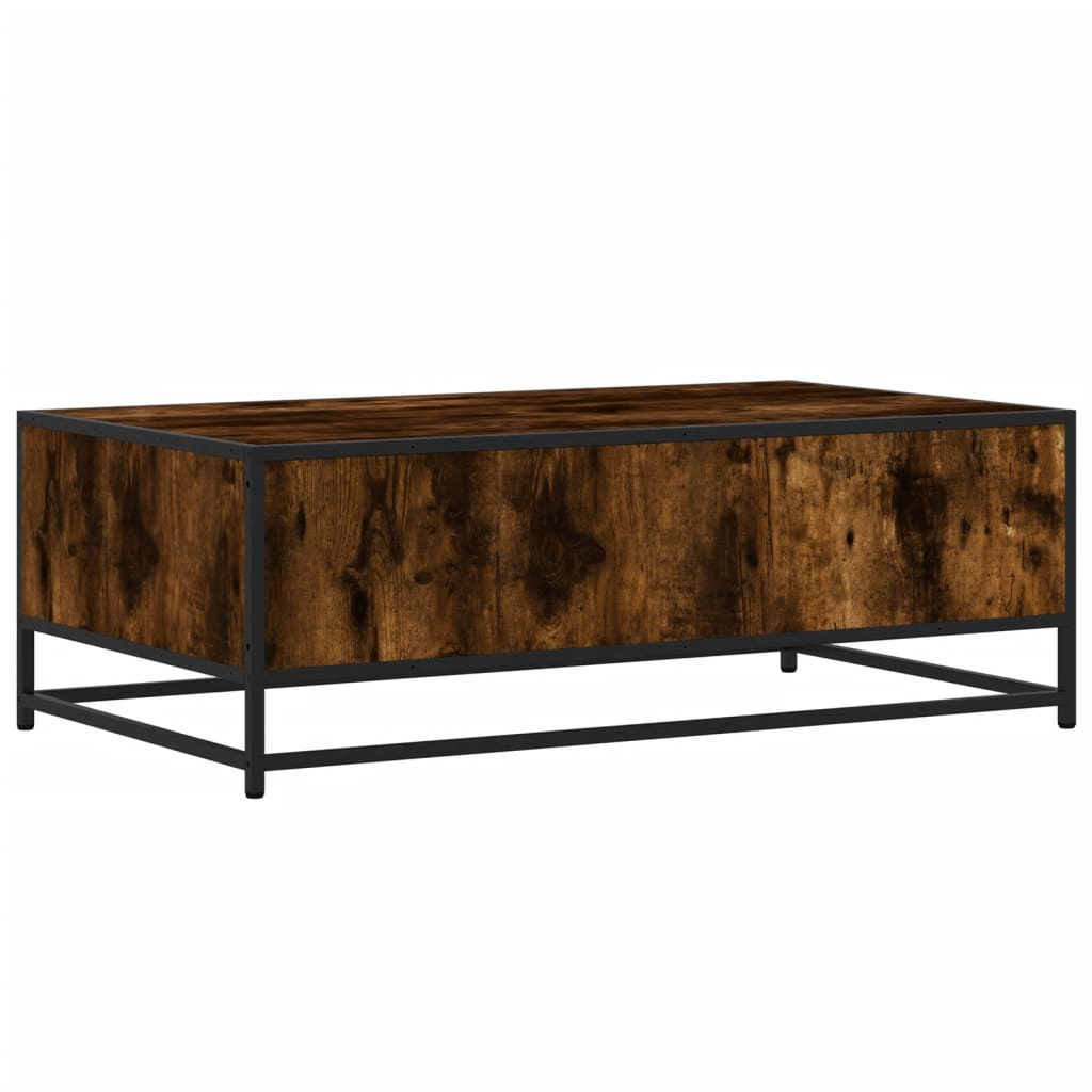 Stolić za kavu boja hrasta 100x57x35 cm od drva i metala