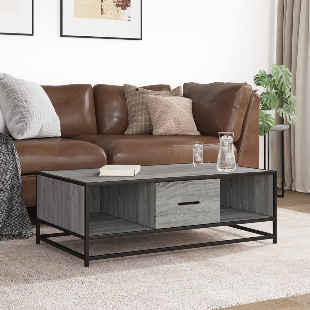 Stolić za kavu boja hrasta sonome 100x57x35 cm od drva i metala