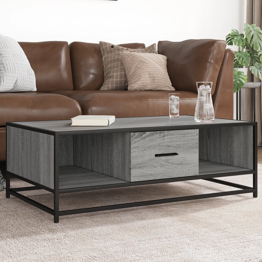 Stolić za kavu boja hrasta sonome 100x57x35 cm od drva i metala