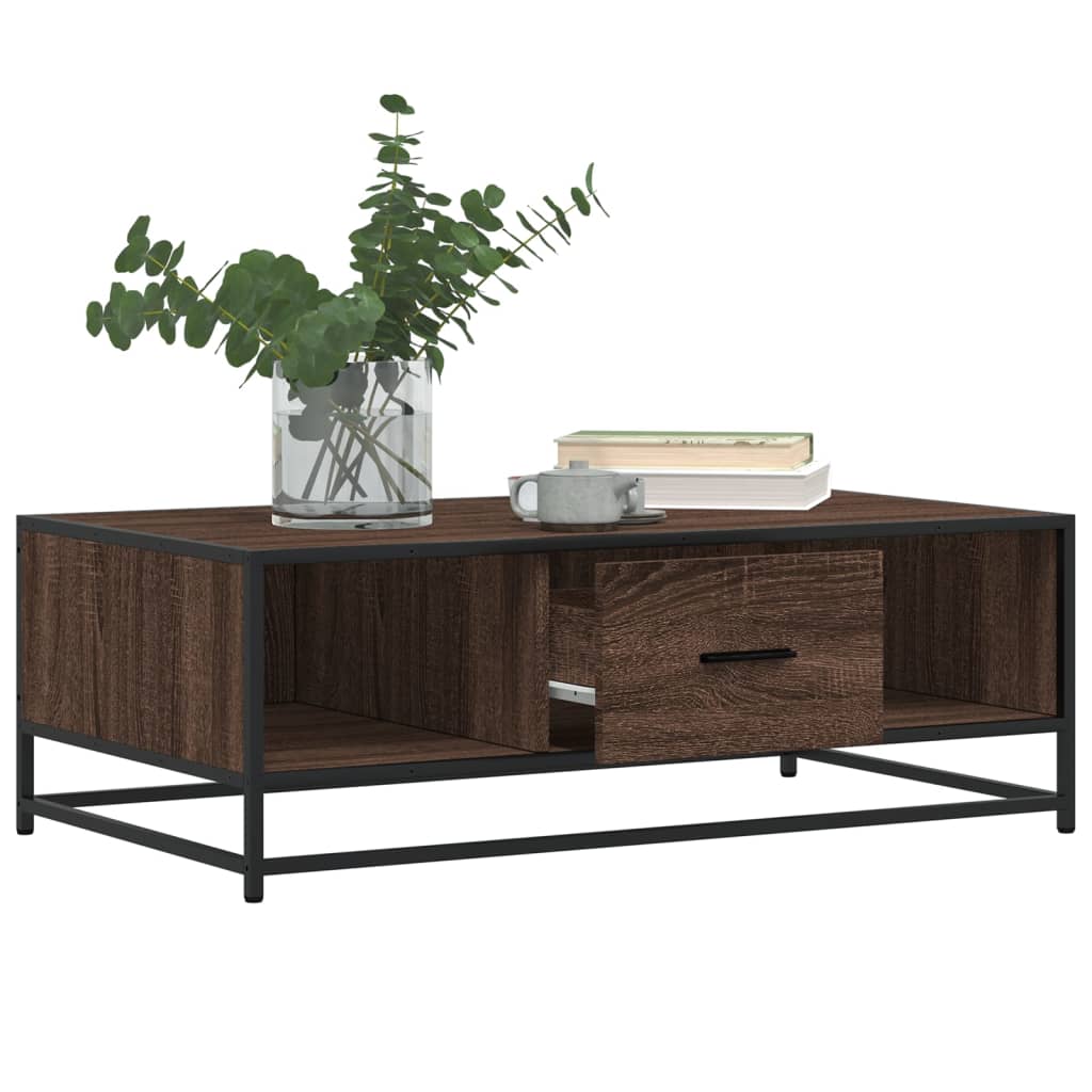 Stolić za kavu boja smeđeg hrasta 100x57x35 cm od drva i metala