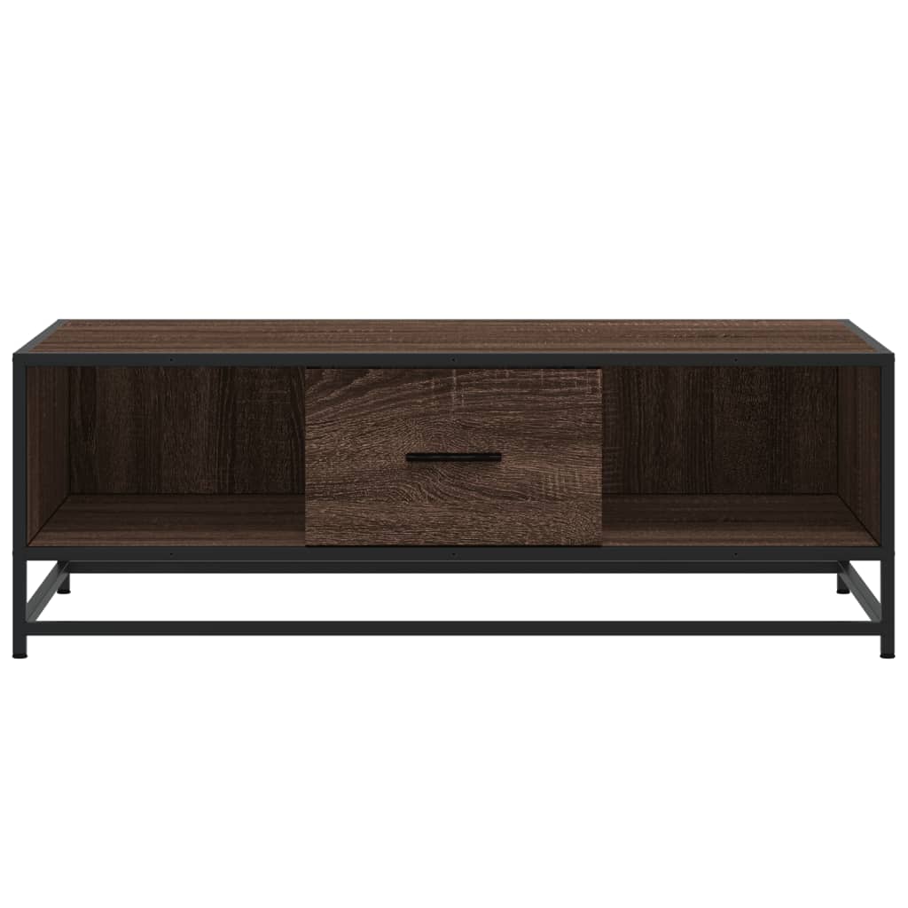 Stolić za kavu boja smeđeg hrasta 100x57x35 cm od drva i metala