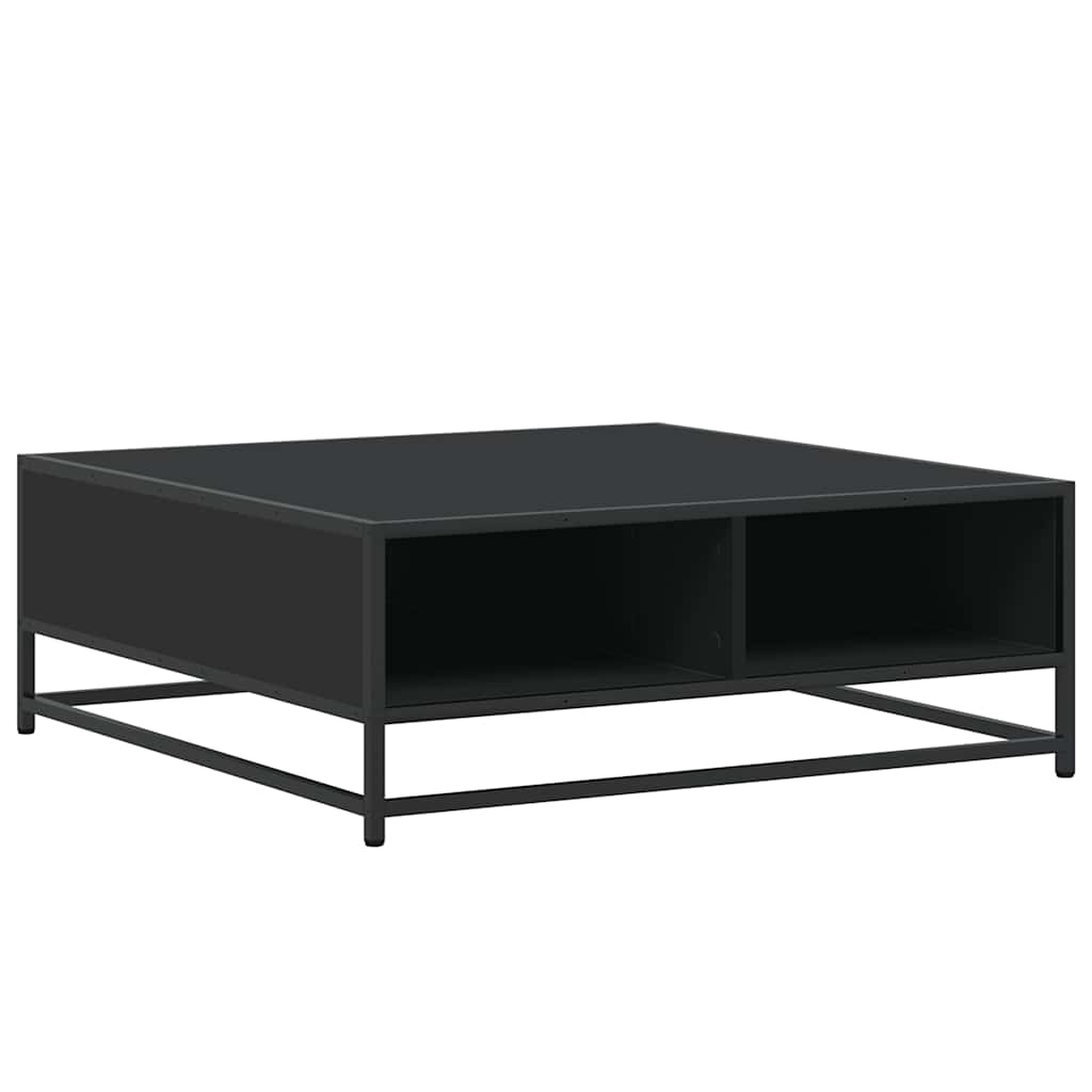 Stolić za kavu crni 80x80x30 cm konstruirano drvo i metal