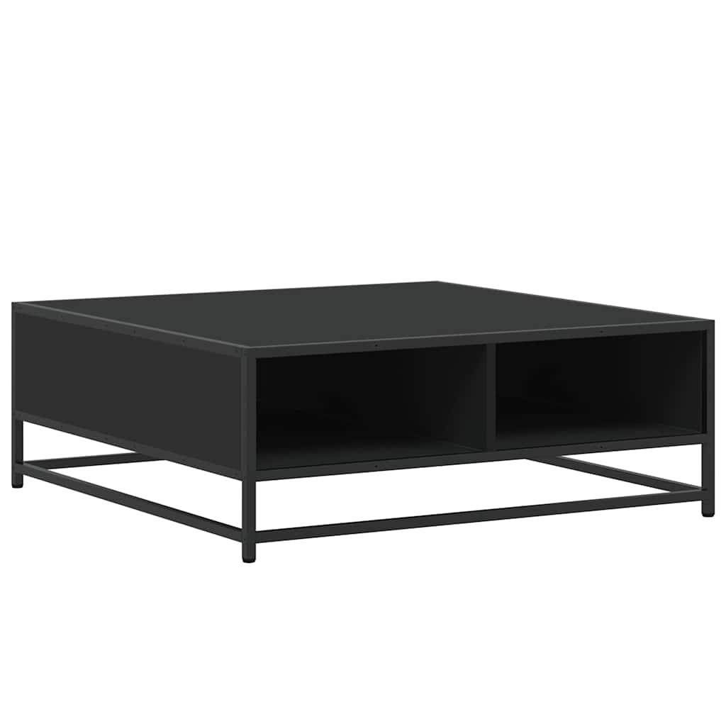 Stolić za kavu crni 80x80x30 cm konstruirano drvo i metal